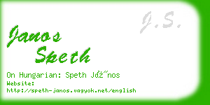 janos speth business card
